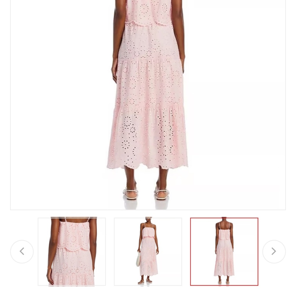 Pink Eyelet Midi Dress